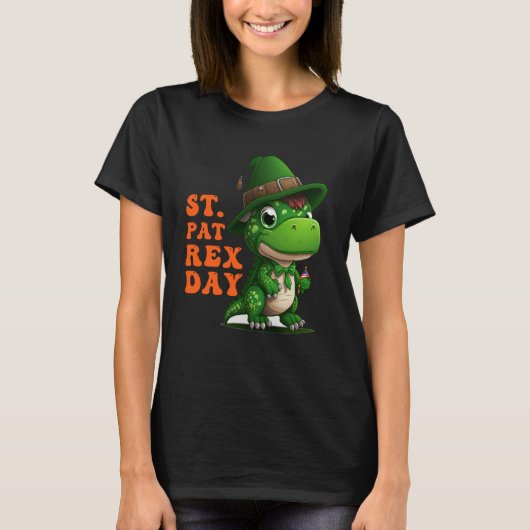 Happy St Pat Rex Day St Patricks Day Rex Leprechau T-shirt (Voorkant)