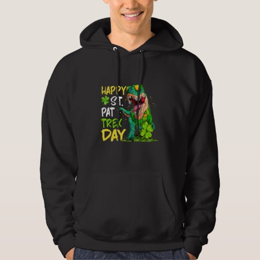 Happy St Pat Rex Day Toddler Kinder Dino Saint Pat Hoodie (Voorkant)