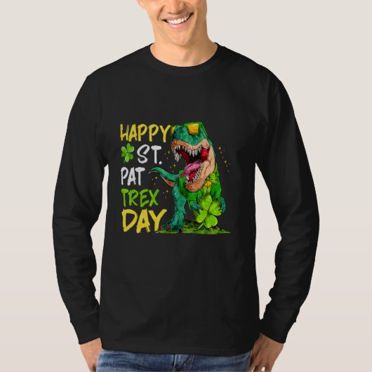 Happy St Pat Rex Day Toddler Kinder Dino Saint Pat T-shirt (Voorkant)