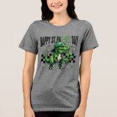Happy St. Pat-Rex Day Tri-Blend Shirt (Voorkant)