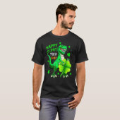 Happy St Pat Rex Dinosaur Lucky Shamrock Irish Pat T-shirt (Voorkant volledig)
