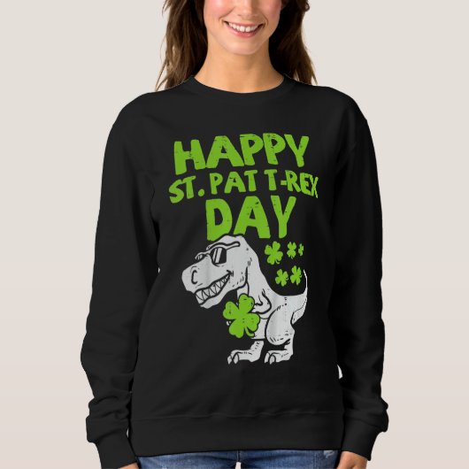 Happy St Pat Rex Dinosaur Saint Patrick S Day for Trui (Voorkant)