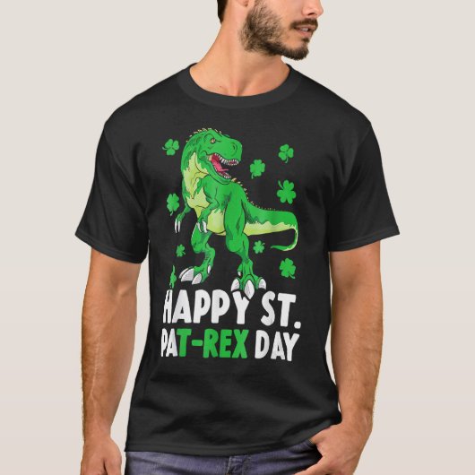 Happy St PaT Rex Dinosaur Saint Patrick's Day For  T-shirt (Voorkant)
