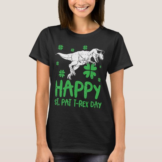 Happy St Pat Rex Dinosaur Saint Patrick's Day for T-shirt (Voorkant)