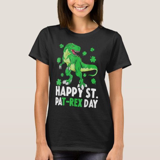 Happy St PaT Rex Dinosaur Saint Patrick's Day For T-shirt (Voorkant)