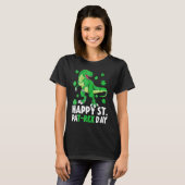 Happy St PaT Rex Dinosaur Saint Patrick's Day For T-shirt (Voorkant volledig)