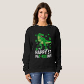 Happy St PaT Rex Dinosaur Saint Patrick's Day for Trui (Voorkant volledig)