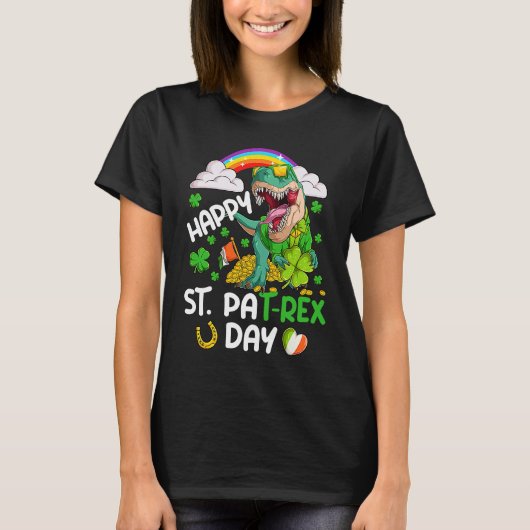Happy St PaT Rex Dinosaur Trex Dino Saint Patrick' T-shirt (Voorkant)