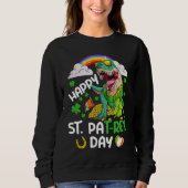 Happy St PaT Rex Dinosaur Trex Dino Saint Patrick' Trui (Voorkant)