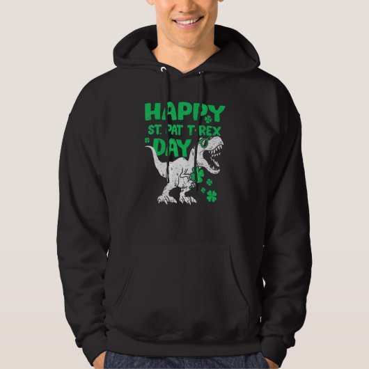 Happy St Pat Rex Saint Patrick S Day Dinosaur Boys Hoodie (Voorkant)