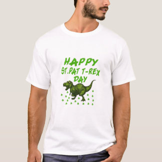 Happy St Pat Rex Saint Patrick's Day Dinosaur Boys T-shirt