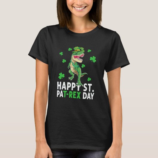 Happy St Pat Rex Saint Patrick's Day Dinosaur Boys T-shirt (Voorkant)