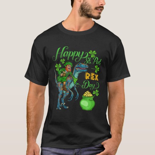 Happy St Pat Rex Saint Patrick's Day Dinosaur Gift T-shirt (Voorkant)