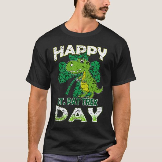 Happy St Pat Rex St Patrick's Day Cute Dinosaur Ki T-shirt (Voorkant)