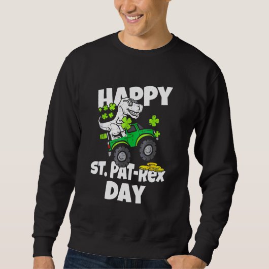 Happy St Pat T Rex Day Cute Dinosaurus St Patrick Trui (Voorkant)