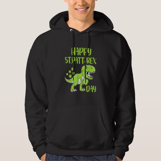 Happy St Pat T Rex Day Dino St Patricks Day Toddle Hoodie (Voorkant)
