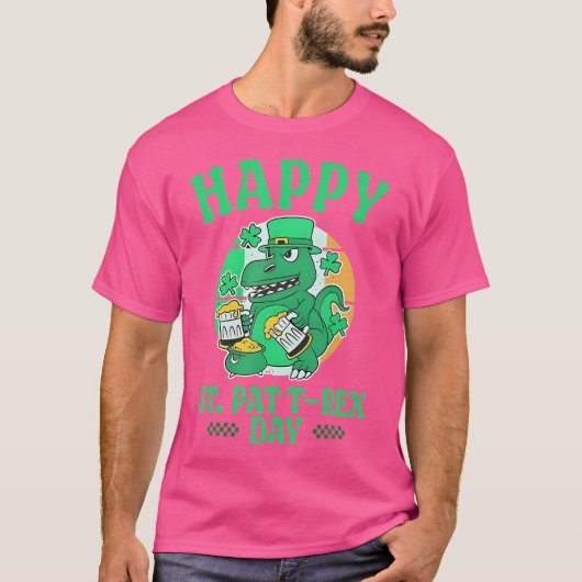 Happy St. Pat T-Rex Day Funny St. Patrick's T-shirt (Voorkant)