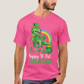 Happy St Pat T Rex Day Shirt Dinosaur Boys Girls K (Voorkant)