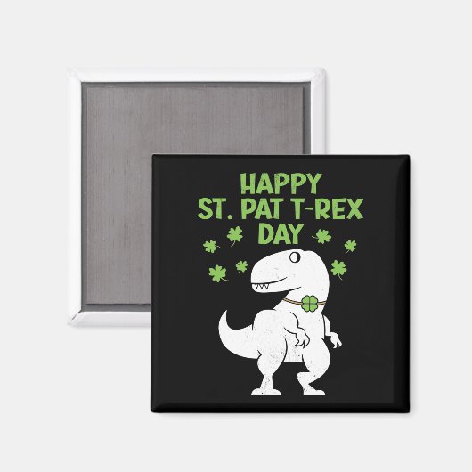 Happy St. Pat T-Rex Patrick's Day Funny Dinosaur Magneet (Voorkant / Achterkant)