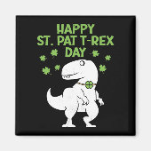 Happy St. Pat T-Rex Patrick's Day Funny Dinosaur Magneet (Voorkant)