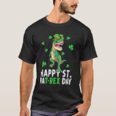 Happy St Pat T Rex Saint Patrick's Day Dinosaur Bo T-shirt (Voorkant)