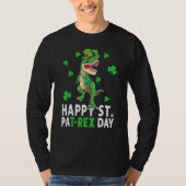 Happy St Pat T Rex Saint Patrick's Day Dinosaur Bo T-shirt (Voorkant)