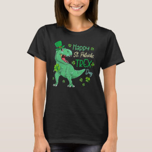 Happy St Pat T-Rex Saint Patrick's Day Dinosaur Bo T-shirt