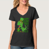 Happy St Pat T Rex Saint Patrick's Day Dinosaur Bo T-shirt (Voorkant)