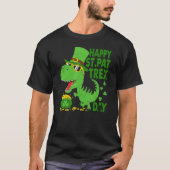 Happy St Pat T Rex Saint Patrick's Day Dinosaur Bo T-shirt (Voorkant)