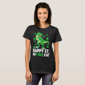 Happy St Pat T Rex Saint Patrick's Day Dinosaur Bo T-shirt (Voorkant volledig)