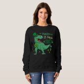 Happy St Pat T Rex Saint Patrick's Day Dinosaur Bo Trui (Voorkant volledig)