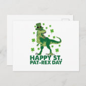 Happy St Pat T-Rex Saint Patrick's Day Dinosaur Briefkaart (Voorkant / Achterkant)