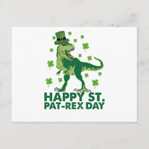 Happy St Pat T-Rex Saint Patrick's Day Dinosaur Briefkaart