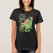 Happy St Pat T Rex Saint Patrick's Day Dinosaur T-shirt (Voorkant)