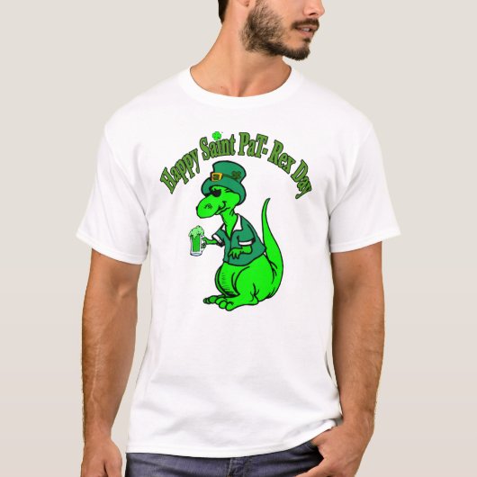 Happy St Pat T-Rex Saint Patrick's Day Dinosaur T- T-shirt (Voorkant)