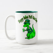 Happy St Pat T-Rex Saint Patrick's Day Dinosaur Tweekleurige Koffiemok (Links)