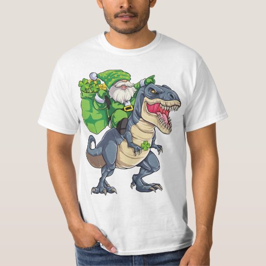 Happy St Pat T Rex Saint Patrick's Day Leprechaun T-shirt (Voorkant)