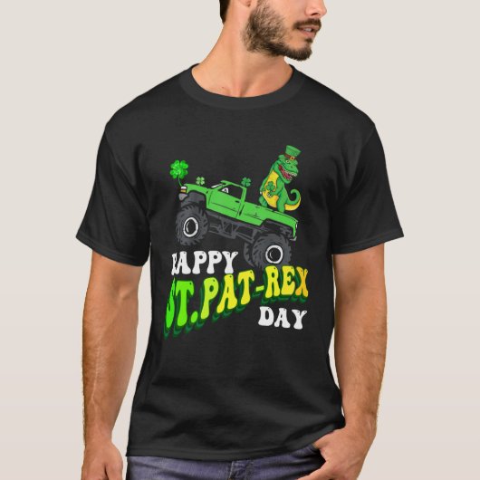 Happy St Pat Trex Day Dino St Patricks Day Groovy  T-shirt (Voorkant)