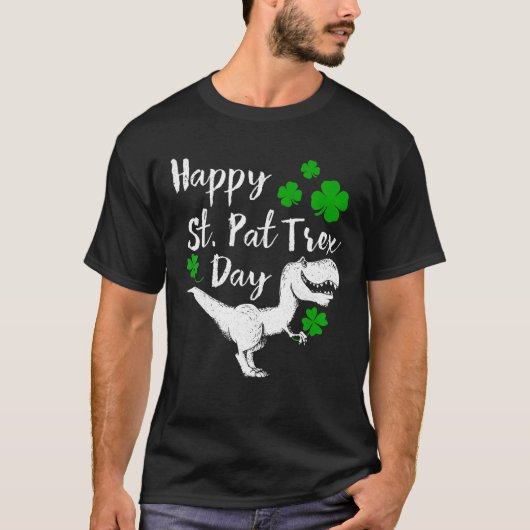 Happy St Pat Trex Day Dino St Patrick's Day Kinder T-shirt (Voorkant)