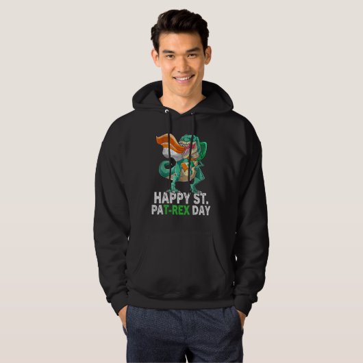 Happy St Pat Trex Day Dino St Patricks Day Toddle Hoodie (Voorkant volledig)