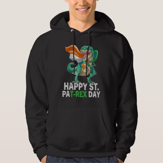 Happy St Pat Trex Day Dino St Patricks Day Toddle Hoodie (Voorkant)