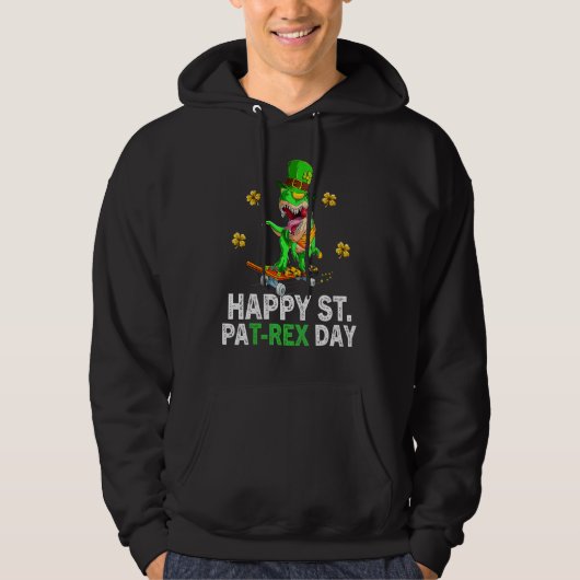 Happy St Pat Trex Day Dino St Patricks Day Toddle Hoodie (Voorkant)