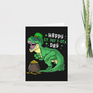 Happy St Pat Trex Day Dino St Patricks Day Toddler Kaart
