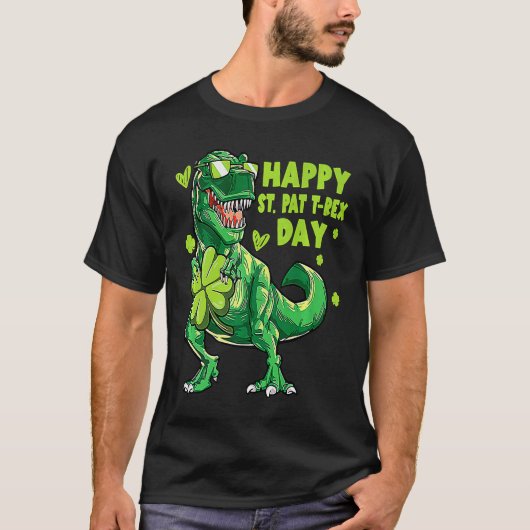 Happy St Pat Trex Day Dino St Patricks Day Toddler T-shirt (Voorkant)