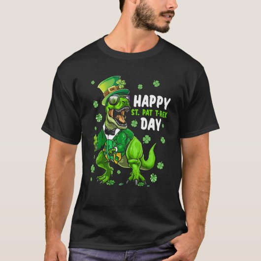 Happy St Pat Trex Day Dino St Patricks Day Toddler T-shirt (Voorkant)