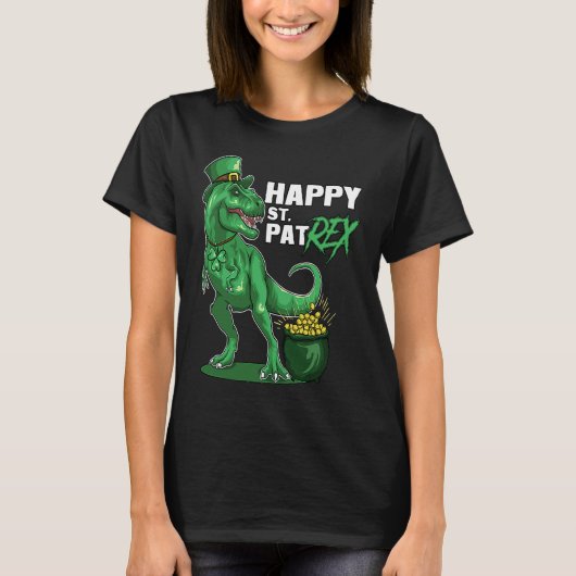 Happy St Pat Trex Day Dino St Patricks Day Toddler T-shirt (Voorkant)