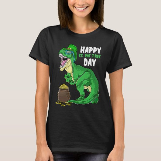 Happy St Pat Trex Day Dino St Patricks Day Toddler T-shirt (Voorkant)