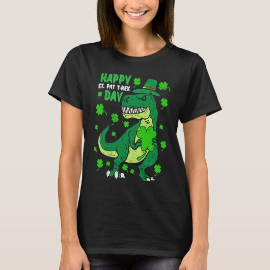 Happy St Pat Trex Day Dino St Patricks Day Toddler T-shirt (Voorkant)