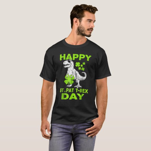 Happy St Pat Trex Day Dino St Patricks Day Toddler T-shirt (Voorkant volledig)