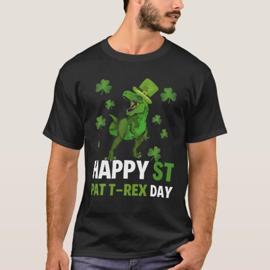 Happy St Pat Trex Day Dino St Patricks Day Toddler T-shirt (Voorkant)